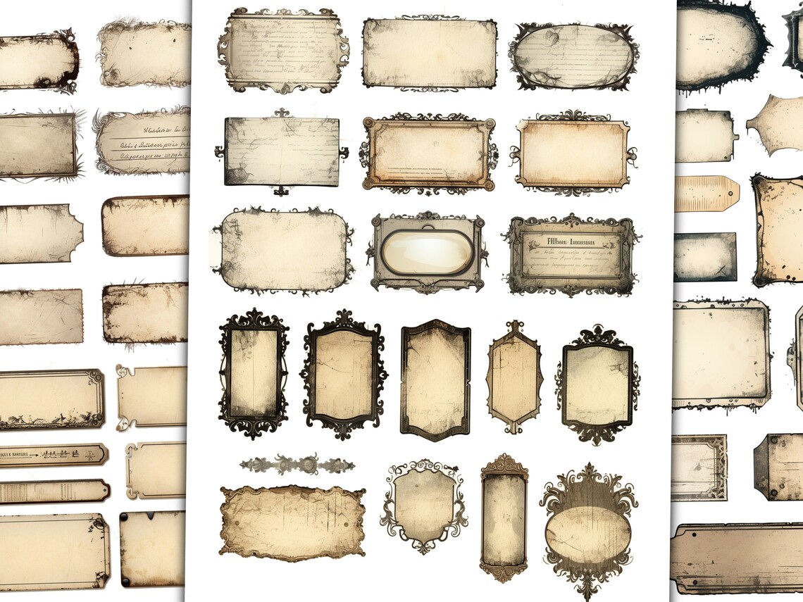 Printable Blank Labels Junk Journal Labels Tags Vintage Ephemera for ...