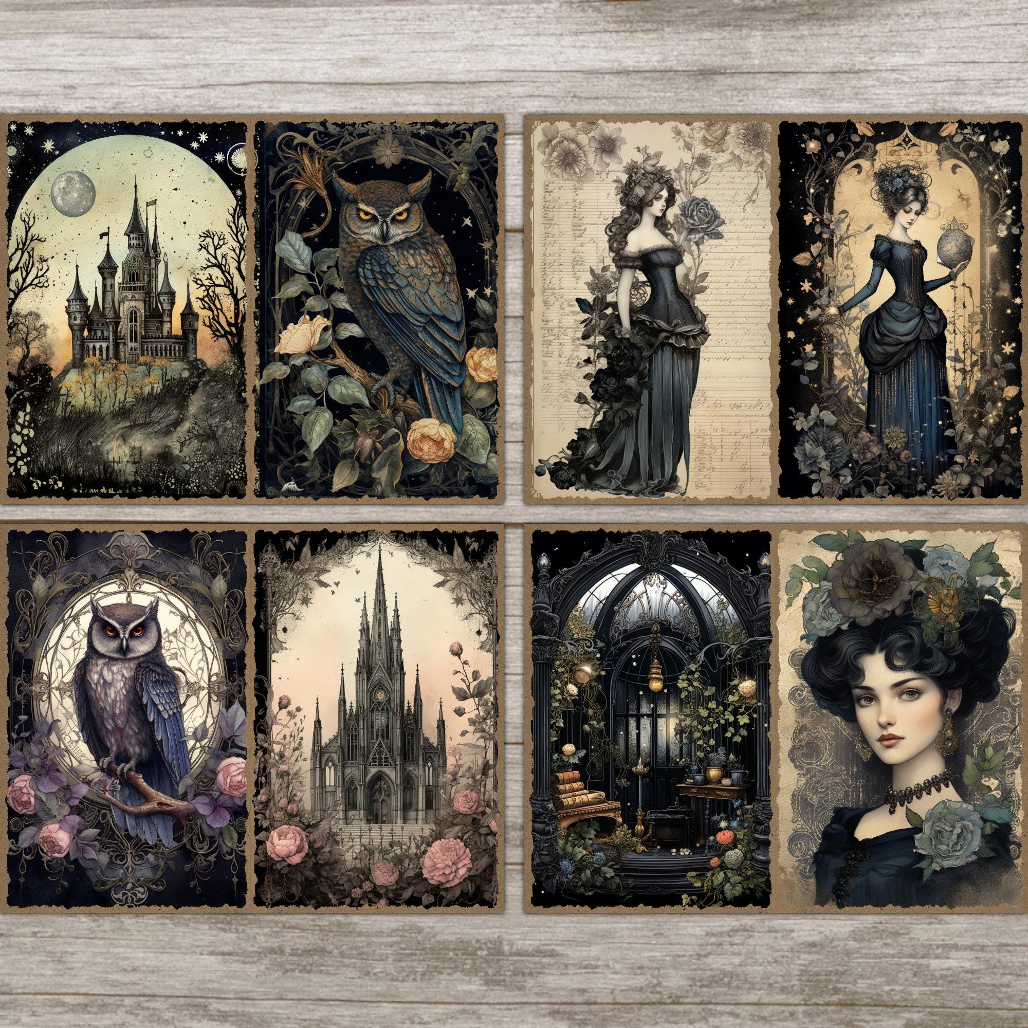 Dark Gothic Junk Journal Kit Victorian Ephemera Black Halloween Junk ...