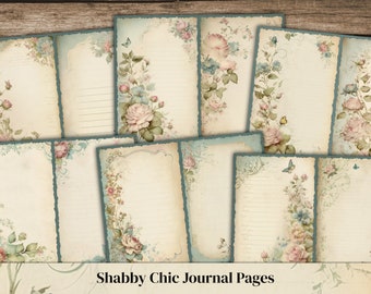 Shabby Chic Rose Junk Journal Pages, Floral Pink Journals Paper, Vintage Old Papers, Pink Glam Junk Journal Kit, Pages For Journals