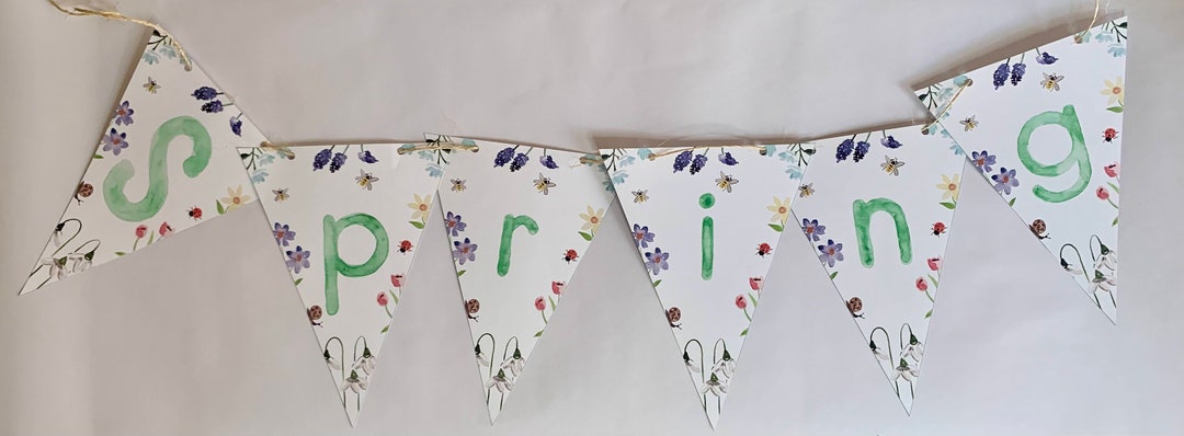 Spring Bunting, Printable - Etsy