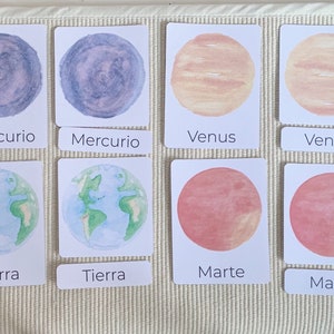 Spanish Solar System Bundle, Planets, Homeschool, Montessori, Sistema solar, cartas de 3 partes, planetas