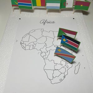 Africa flags Montessori Geography DIY toothpick Flags
