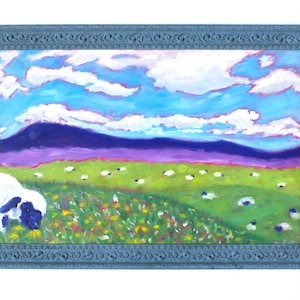 Field of Sheep Original Painting. oil painting, impressionism, animal art, sheep painting, all prima, one of a kind.