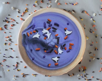 Halloween Frosted Zucker Kekse Original Ölgemälde. Halloween Deko, Einzelstück, Küchendeko, realistische Küche, Nachtisch, Essen.