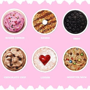 Cookie Painting Stickers. Waterproof, Vinyl Sticker, Tear Resistant, Durable, Food Stickers, artwork sticker