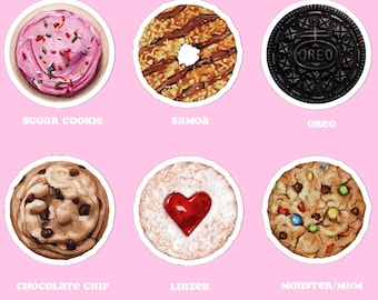Cookie-Malerei Aufkleber. Wasserdicht, Vinyl Aufkleber, reißfest, langlebig, Lebensmittel Aufkleber, Kunstwerk Aufkleber