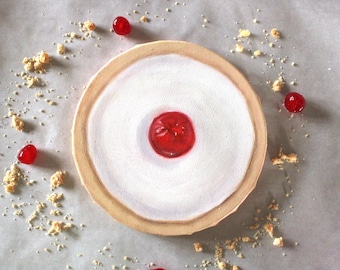 Empire Cookie Ölgemälde. realistische Küche, 100% Original, Unikat, Küchendekoration, Dessert, Dessert, Dessert, Kuchen