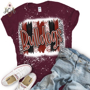 Bulldogs Shirt, Bulldogs School Spirit Shirt, Bleached Bulldogs Shirt, Game Day Shirt, Bulldogs Mascot Swag