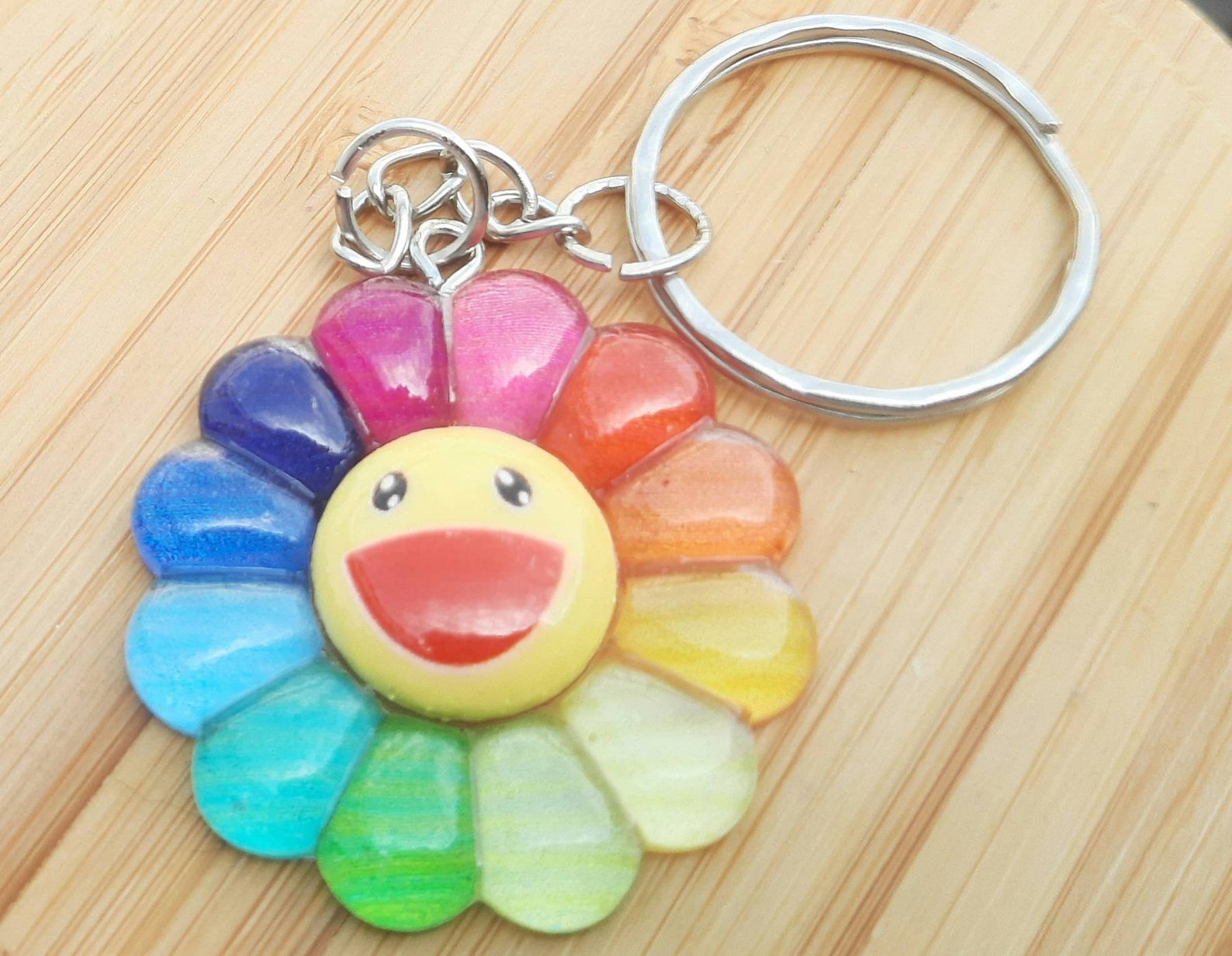 Takashi Murakami Rainbow Hobicore Flower Keychain Keyring - Etsy