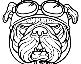 Download Bulldog Coloring Etsy