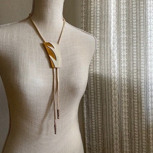 Vintage - Artist Signed - Abstract Ceramic - Bolo Tie