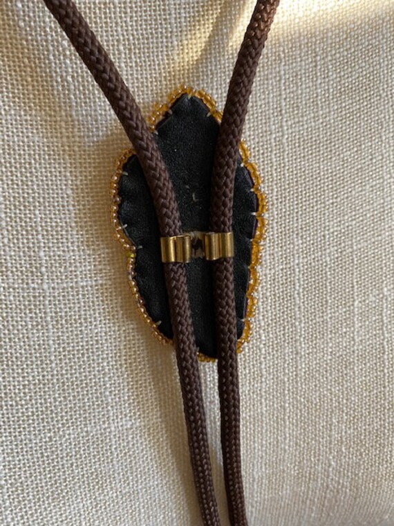 Handmade Beaded Shell Bolo Tie - image 7