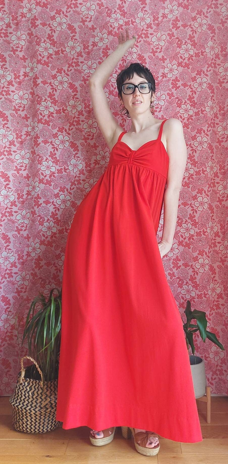 Maxi dresses red color cheap