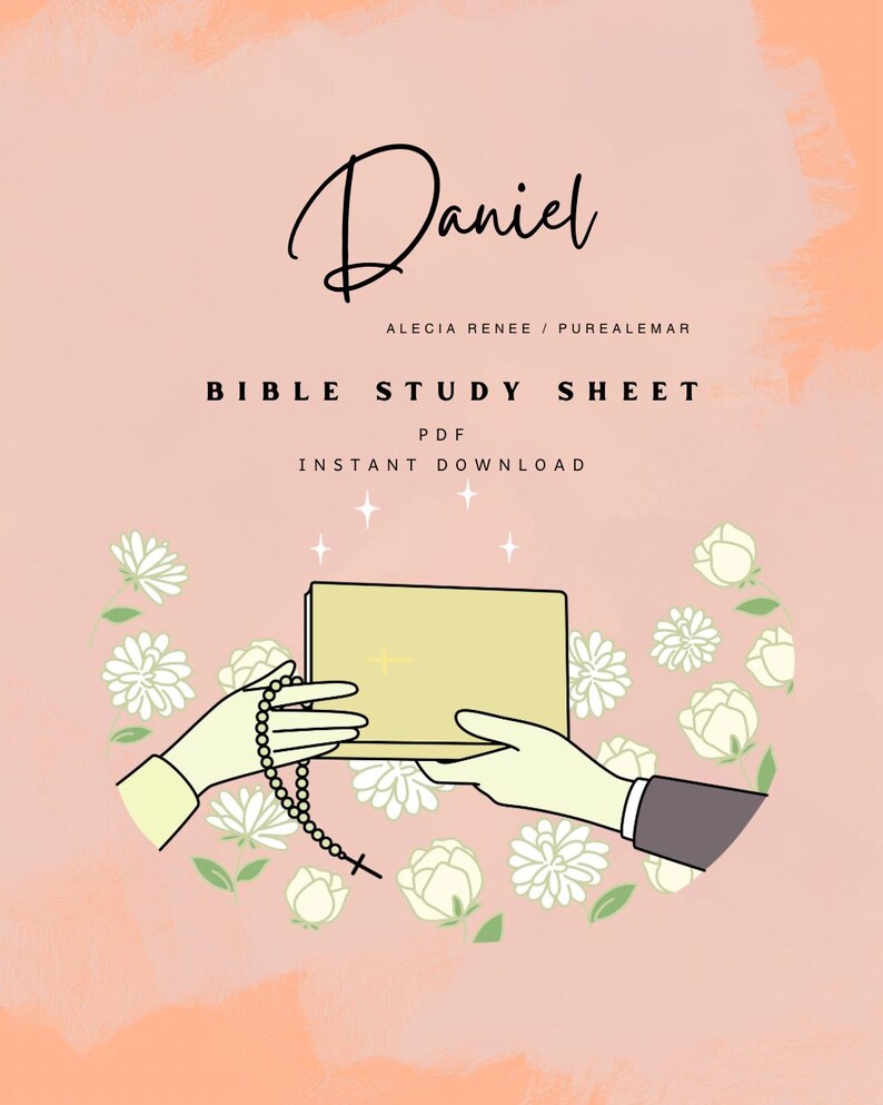 Daniel Scripture Template Daniel Bible Study Worksheet | Printable Scripture Reflection Pages ...