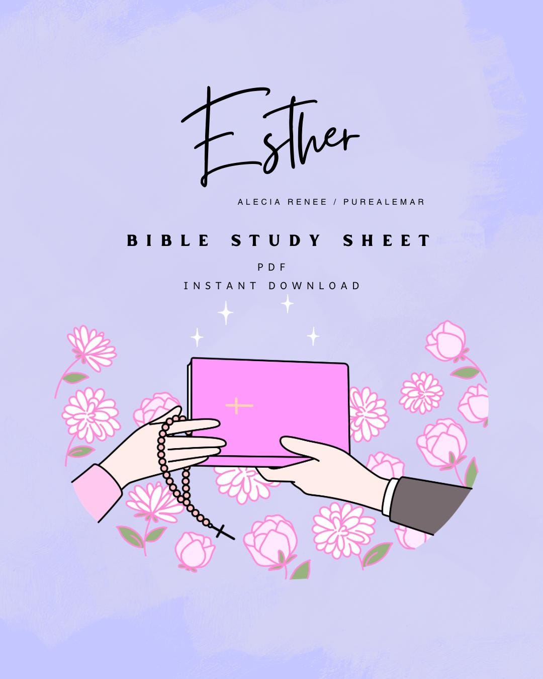 Esther Bible Study Worksheet | Printable Scripture Reflection Pages ...