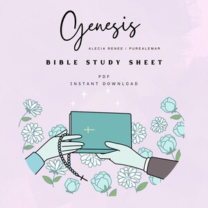 Genesis Bible Study Worksheet | Scripture Reflection Pages (PDF Download)