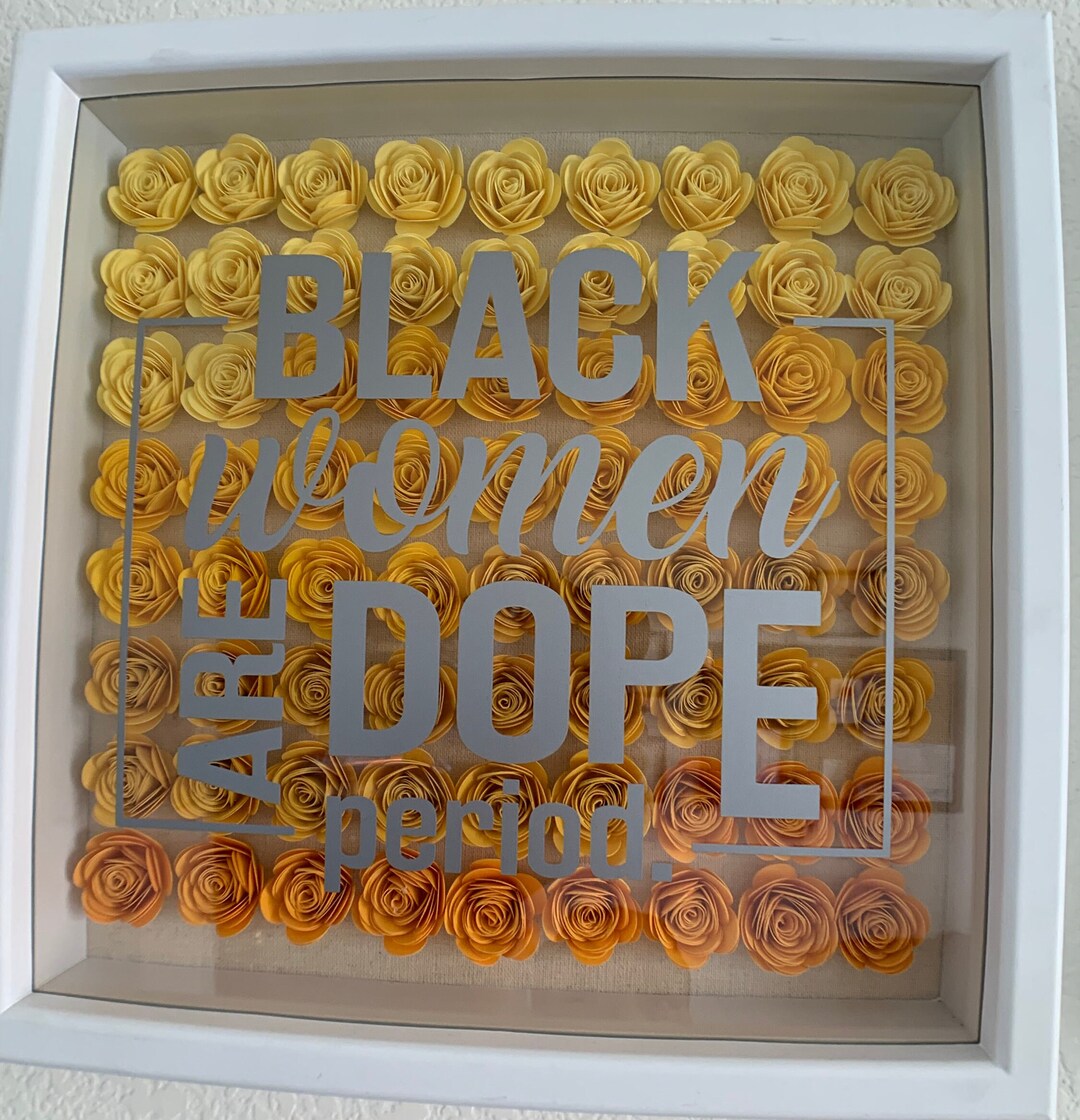 Yellow Flower Shadow Box - BLM - Black Lives Matter Shadow Box - Etsy