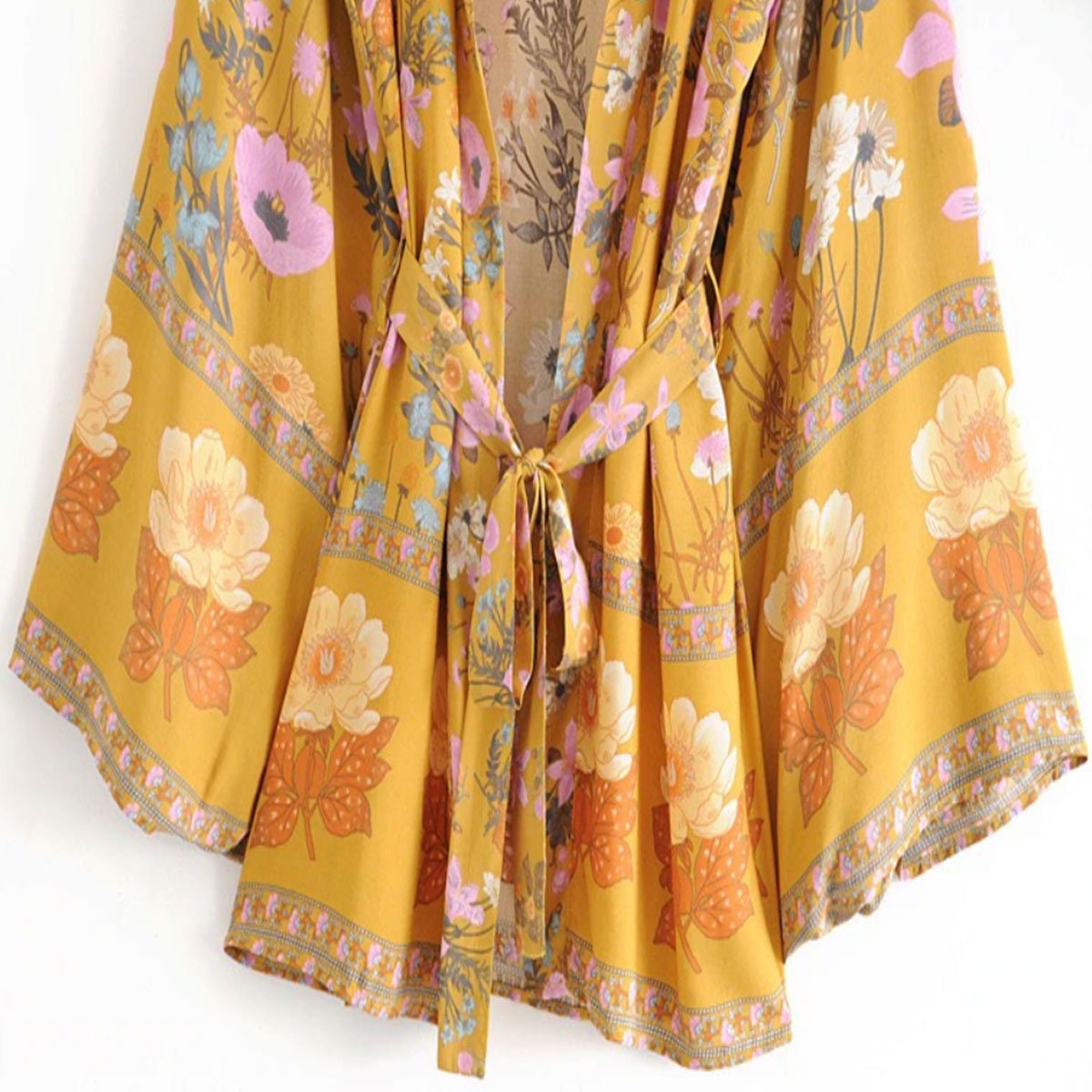Boho Kimono Robe Golden Hour Floral Print Kimono Robe Boho | Etsy