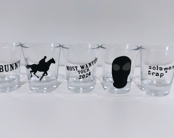 Bad Bunny Shot Glasses Set of 5 Most Wanted Tour
