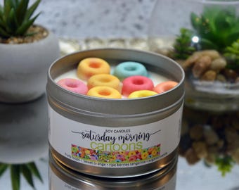 Saturday Morning Cartoons Soy Wax Candles, Realistic Food Scents, Handcrafted Home Fragrance
