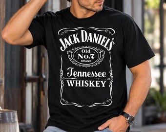 Jack Daniels Tennessee Whiskey Shirt, Vintage Old No 7 Graphic Tee, Retro Whiskey Label T-Shirt, Country Western Gift for Him
