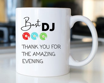 Mug en cadeau pour les DJ | DJ de mariage| Merci| personnalisable avec nom