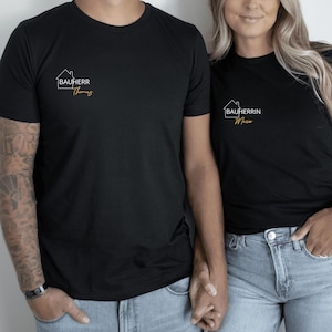 Home Builder T-Shirt | Personalized with name | Gifts for topping out ceremonies, house purchases, or house construction | Set option | 100% cotton