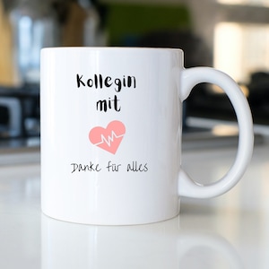Farewell mug | Work colleague | Gift idea | Colleague with heart | Personalizable with name
