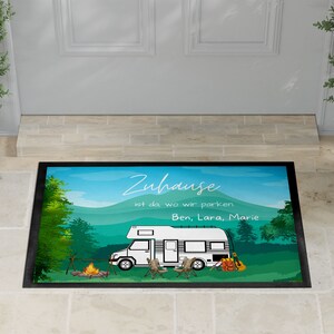 Paillasson Camping différents modèles de camping-car Personnalisé avec prénom antidérapant et lavable À l'intérieur image 5
