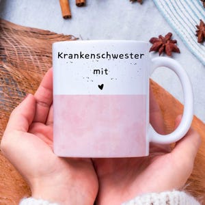 Personalized mug for nurse with heart gift nurse mug with desired text gift idea individually printed