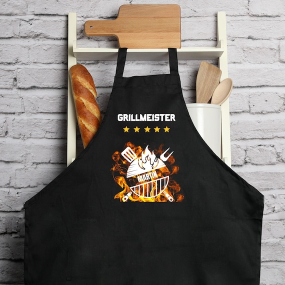 Delantal de parrilla personalizado, delantal para hombre personalizado -   España