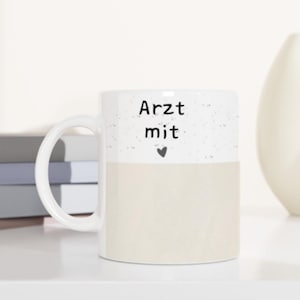Personalized doctor&#39;s mug - doctor with heart - thank you gift for doctors, medical professionals & prospective doctors - background color selectable
