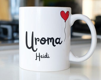 Personalisierte Tasse für Großeltern, Geschenk für Uroma | Kaffeetasse Namenstasse | Geschenkidee | Individuell bedruckt