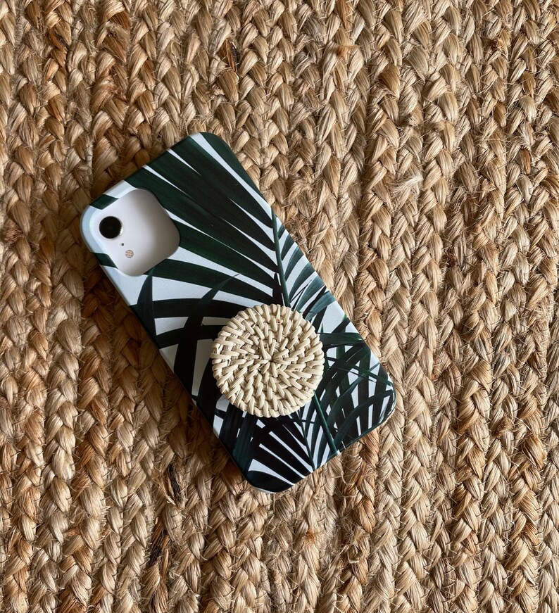 Rattan Phone Holder Grip Phone Stand Collapsable Finger Etsy