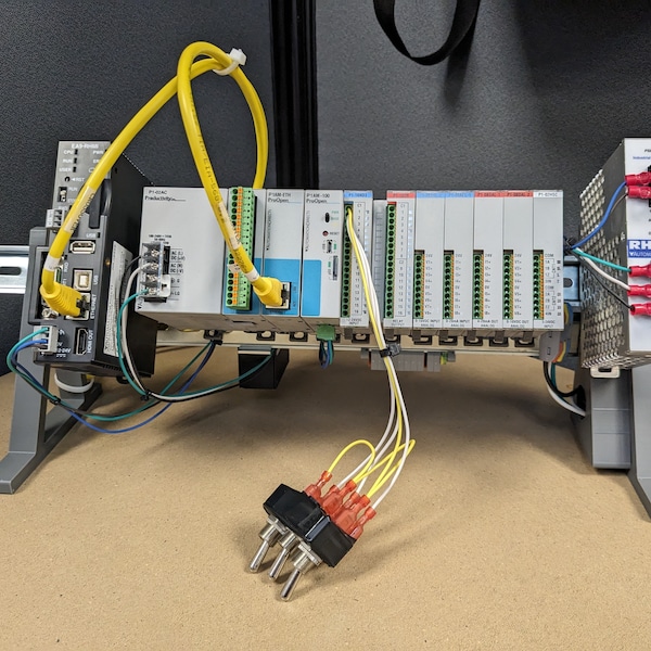 Desktop DIN Rail PLC Trainer / Test Stand for 35 × 7.5 Rail