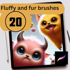 Procreate fur brushes, realistic animal hair brushes