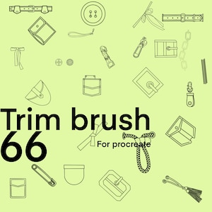 Procreate Trim Stamp Brushes, Button,Zipper and Chain  for technical flat sketches