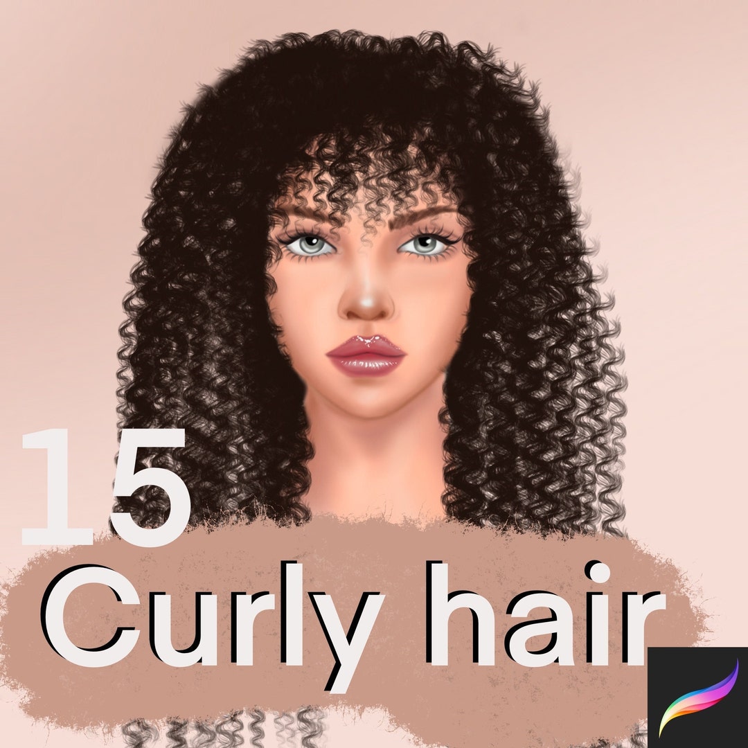 15 Procreate Curly Hair Brushes,procreate Brushes Etsy