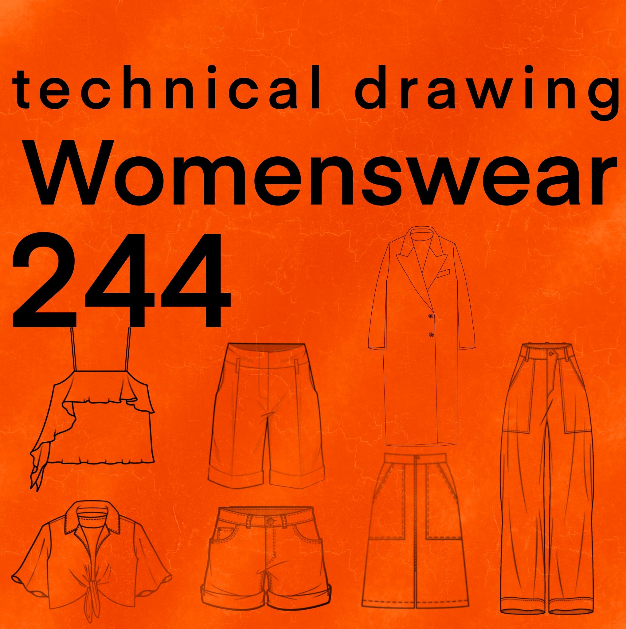 Women's Bra Technical Drawing - Fashion Flat