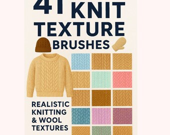 41 Procreate Knit Texture Brushes – Wool, Yarn & Fabric Patterns for Realistic Knitting Effects