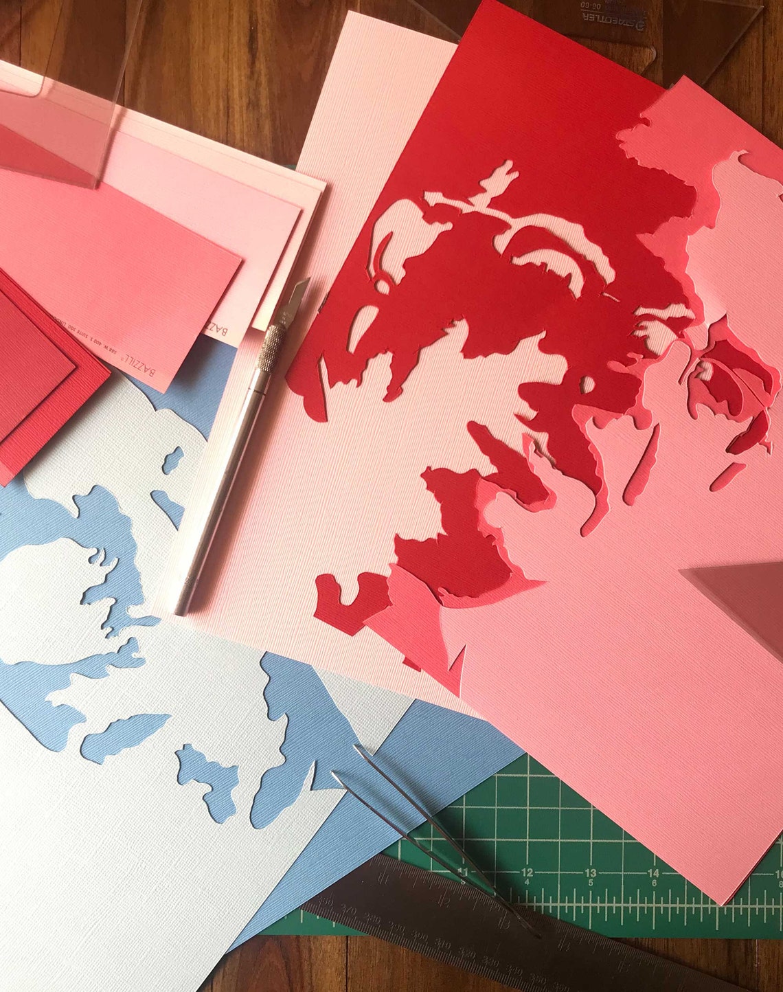 Portrait, Custom, Layered, Cardstock, Handcrafted, Handmade, Precision