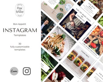 Instagram Post Templates | Minimal | Canva Templates | IG Engaging Template | Social Media Booster | Food Blogger Template