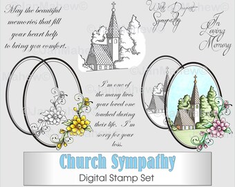 Church Sympathy Digital Stamp Set- Instant Digital Download