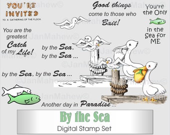 By the Sea Digital Stamp Set- Instant Digital Download