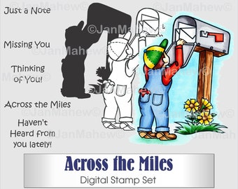 Across the Miles Digital Stamp Set- Instant Digital Download