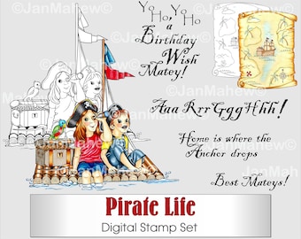 Pirate Life Digital Stamp Set- Instant Digital Download