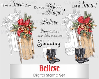 BELIEVE Digital Stamp Set- Instant Digital Download