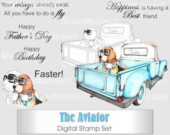The Aviator Digital Stamp Set- Instant Digital Download