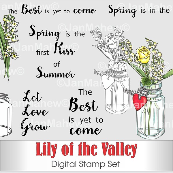 Lily of the Valley Digital Stamps - Etsy