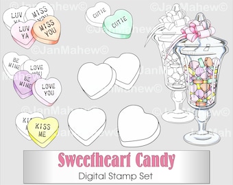 Sweetheart Candy Digital Stamp Set- Instant Digital Download